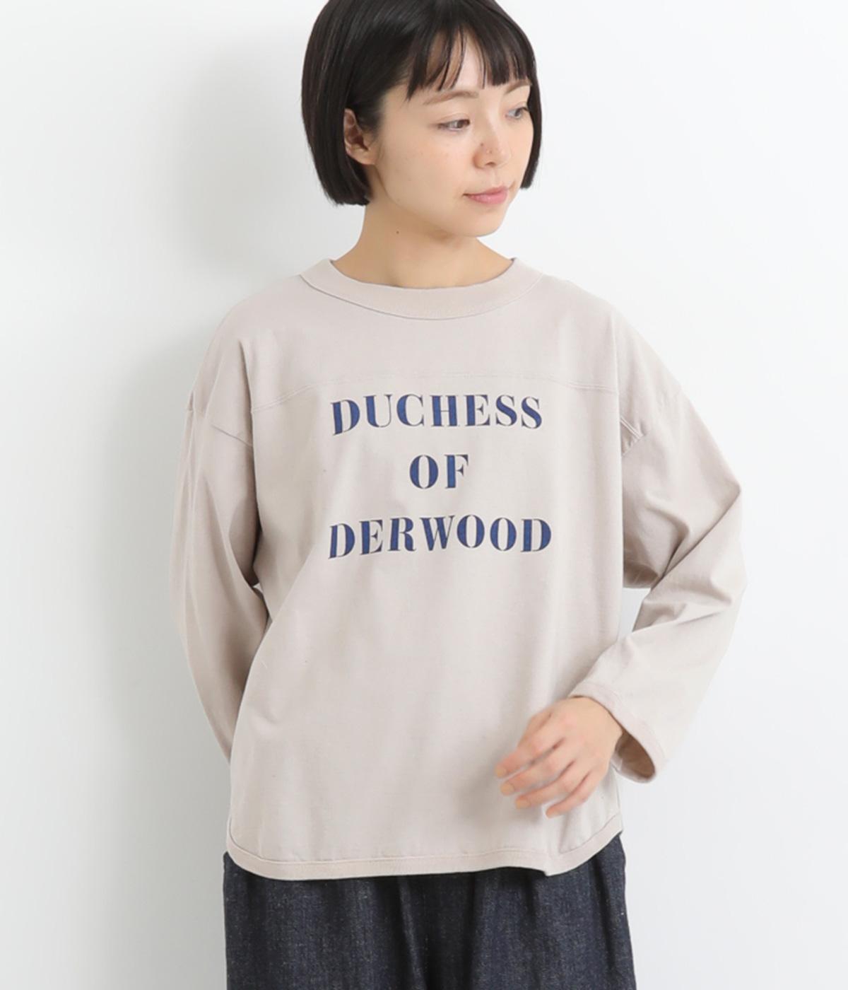 コットンアメリカンドライ天竺ⅡヘムラウンドプリントTee(グレージュ-F)