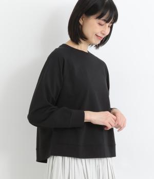 コットンアメリカンドライ天竺ラグランプルオーバー(ブラック-F)