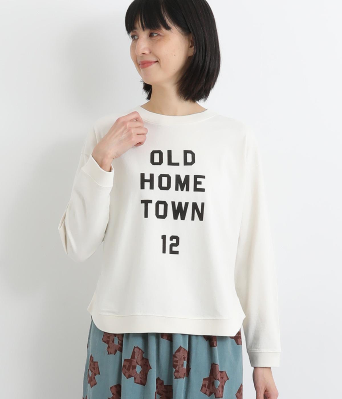 コットンアメリカンドライ天竺Ⅱ長袖プリントプルオーバー(アイボリー-F)