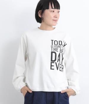 コットン天竺長袖プリントプルオーバー(ミスト-F)