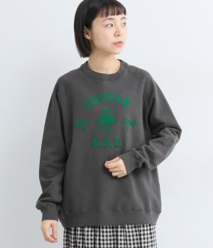 コットン裏毛ラグランプルオーバー(チャコール-F)