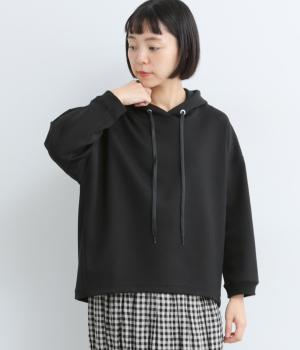 マスタリーコットンダブルエアータックプルオーバーパーカー(ブラック-F)