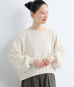 コットンソフトモダン裏毛ラグランショートプルオーバー