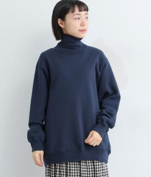 コットン裏毛サイドパネルリブプルオーバー