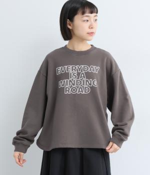 コットンユースフル裏毛ヘムラウンドプルオーバー(チャコール-F)