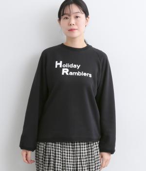 コットンユースフル裏毛ラグランプルオーバー(ブラック-F)