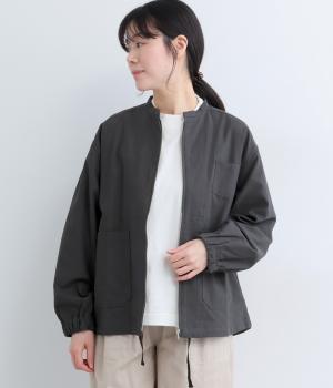 コットンヘムジップアップジャケット(チャコール-F)