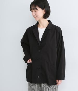 コットン近江晒加工2wayカラージャケット(ブラック-F)