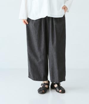 6ｏｚライトデニム　イージーパンツ(ブラック-F)