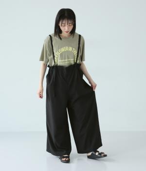 【日本製】サスペンダー付きパンツ(ブラック-F)