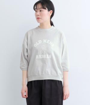 7分袖　”OLD　MENS”　プリントプルオーバー