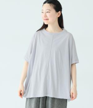 【日本製】ヨークスリーブワイドTシャツ(グレー-F)