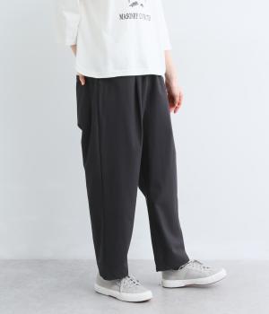 [オーガニックコットン]　近江晒タックイージーパンツ（ブラック・F）