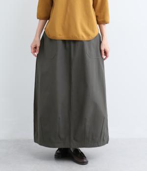 [日本製]　ポケット付きバルーンスカート（チャコール・F）