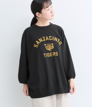 【日本製】プリントラグランプルオーバー<SANLIACINTO TIGERS>（ブラック・F）