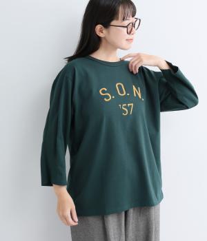 アメリカンドライコットン　プリントT<S.O.N '57>（グリーン・F）
