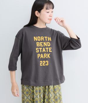 アメリカンドライコットン　プリントプルオーバー<NORTH BEND STATE PARK>（チャコール・F）