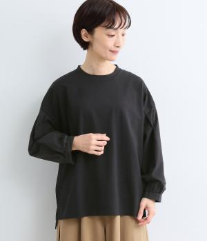 [日本製]　タックギャザースリーブプルオーバー（ブラック・F）