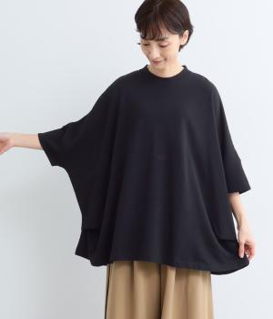 [日本製]　ミニ裏毛　ビックプルオーバー（ブラック・F）