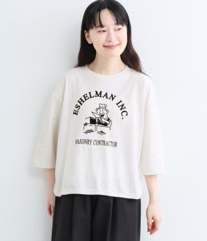 [日本製]　ラウンドヘムロゴT<ESHELMAN INC.>（ミスト・F）