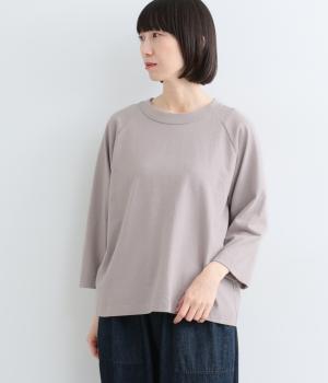 CD10/1 天竺 ラグラン切替プルオーバー（グレージュ・F）