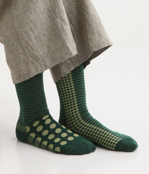 ドットソックス　スーパーウォッシュウール(ディープモス-L)