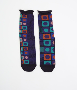 オーガニックコットン　ラメソックス(グリームバイオレット-ONESIZE)