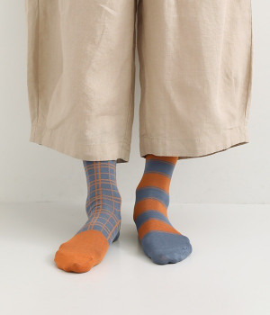 プレイドチェック　ソックス(カラー1-L)