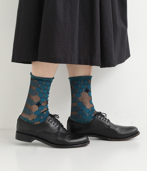 ビー　オーガニックコットン　チュールソックス(ムーン-ONESIZE)