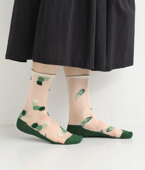 レモンバーム　オーガニックコットン　チュールソックス(カラー1-ONESIZE)