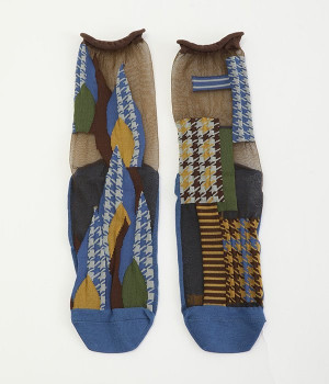 デンス　オーガニックコットン　チュールソックス(ブルー-ONESIZE)