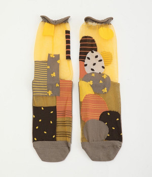 サフラン　オーガニックコットン　チュールソックス(カラー1-ONESIZE)