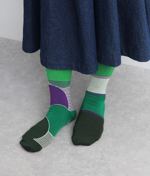 オーロラ　シルキーコットンソックス(カラー1-L)