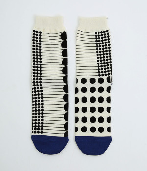 ドット　シルキーコットンソックス(コバルト-L)