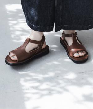 HOHEN　Tストラップサンダル(ダークブラウン-23)