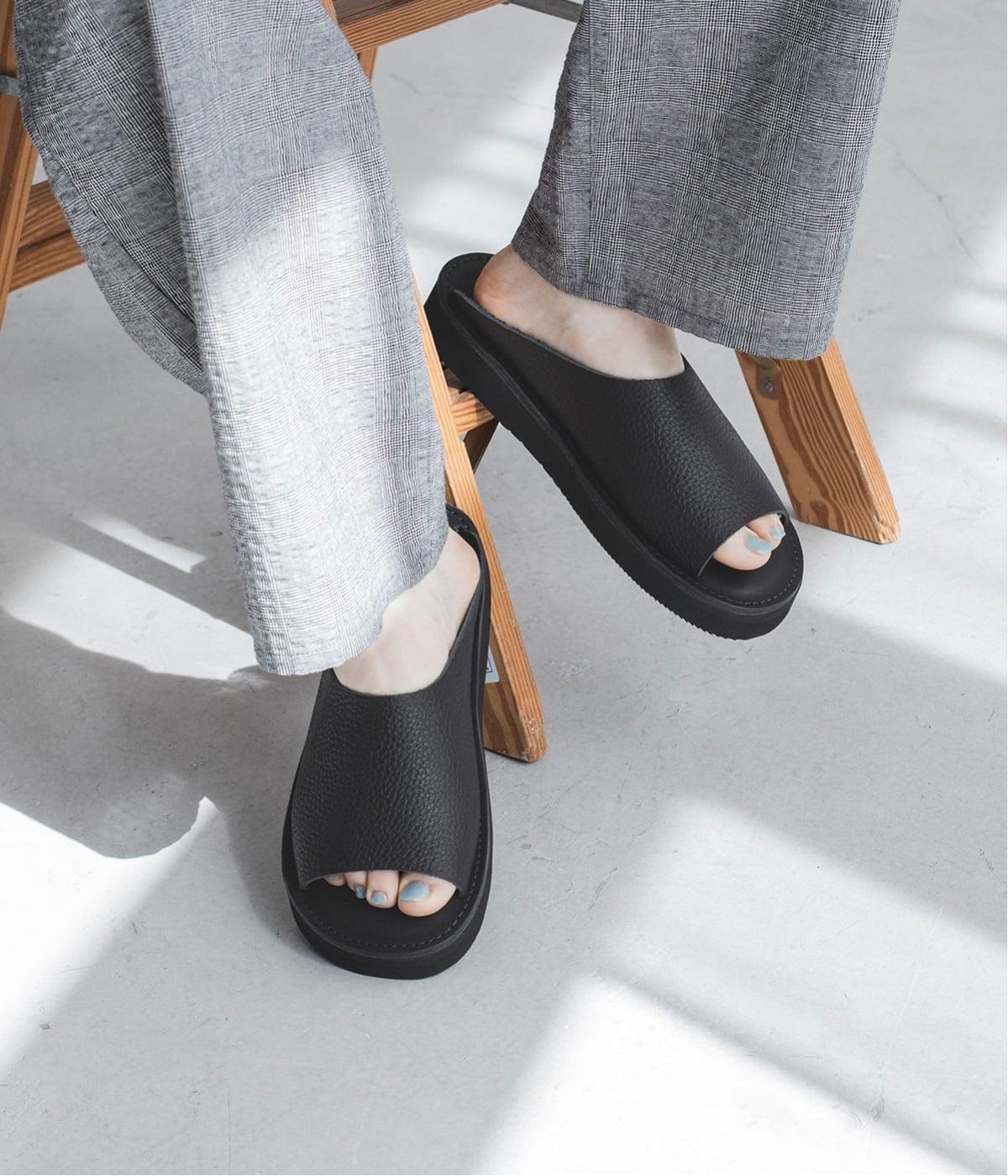 RICHT　スライドサンダル(ブラックシュリンク-23)