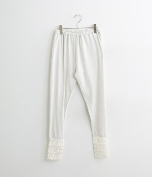 フライス裾シャーリングレギンス(オートミール-ONESIZE)