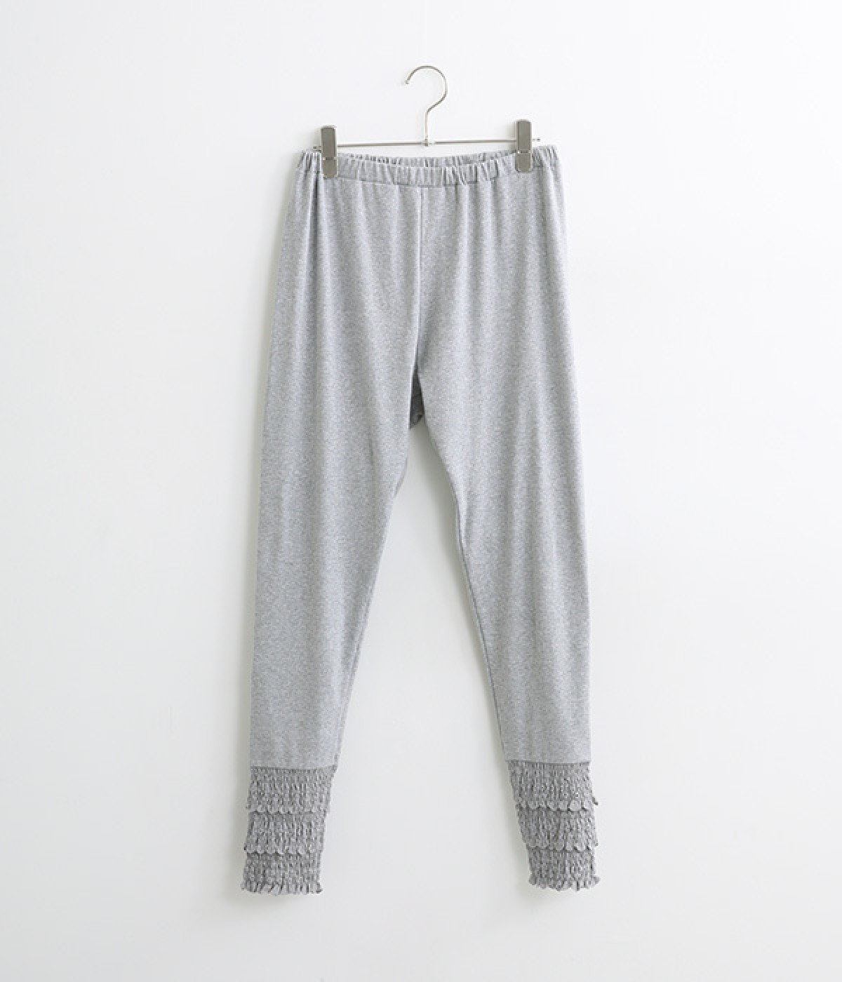 フライス裾シャーリングレギンス(ライトグレー-ONESIZE)
