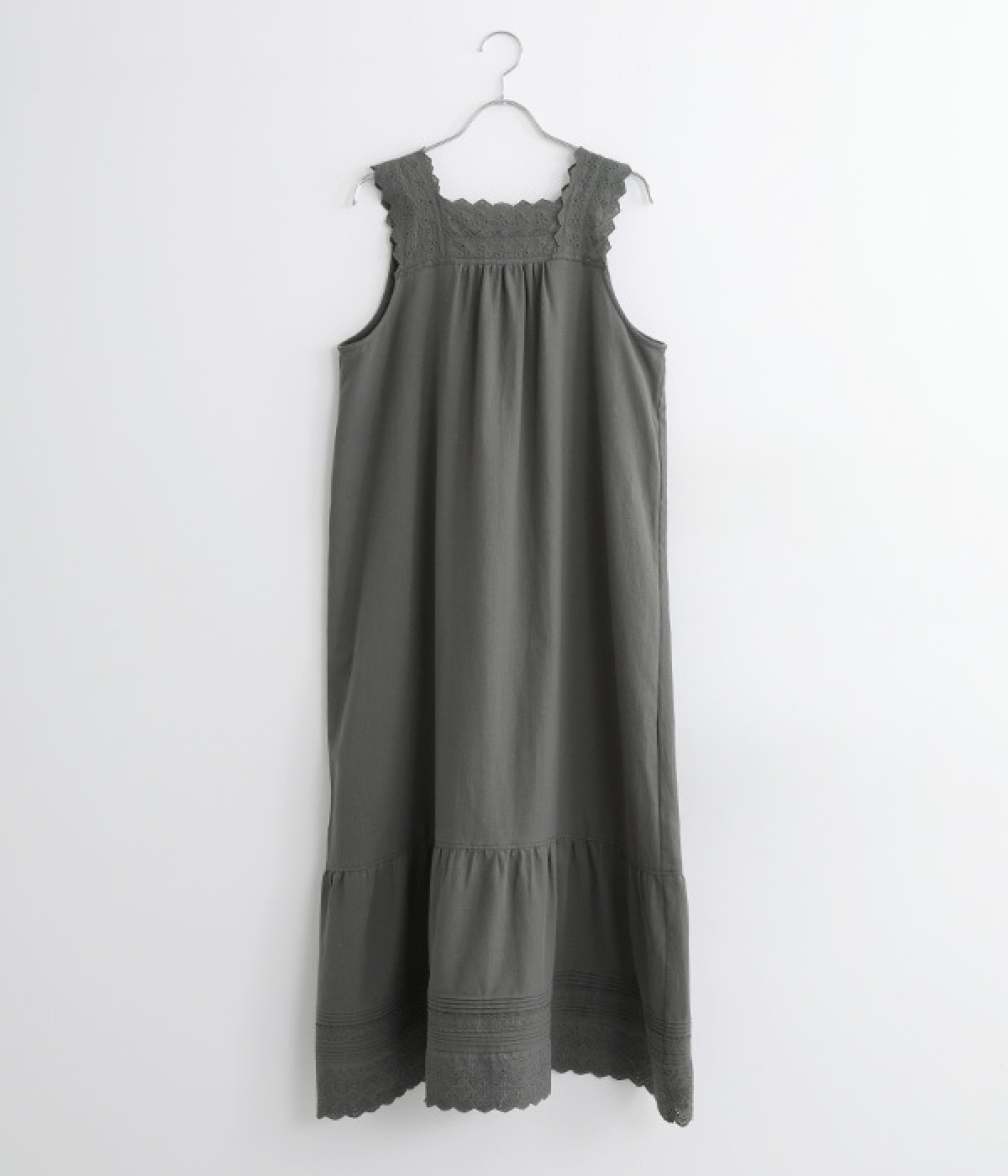 コトンビエラレーシーぺチワンピース(グレー-ONESIZE)