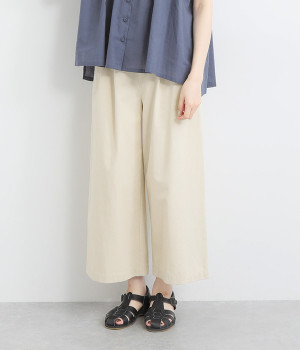 コットンドビーワイドパンツ(ベージュ-ONESIZE)
