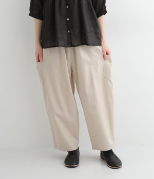 コットンカーゴコクーンパンツ(ライトベージュ-ONESIZE)