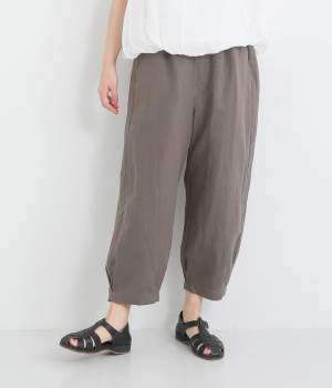 リネンコクーンパンツ(チャコールグレー-ONESIZE)