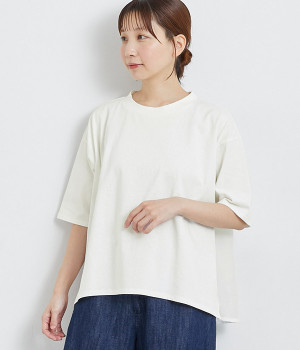 天竺布帛切替Tシャツ(オフ-ONESIZE)
