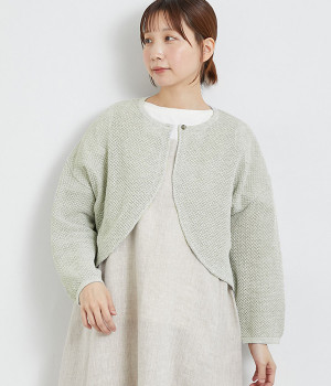 コットンニットボレロ(杢グレー-ONESIZE)