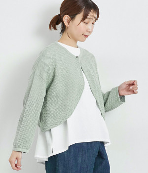 コットンニットボレロ(ミント-ONESIZE)