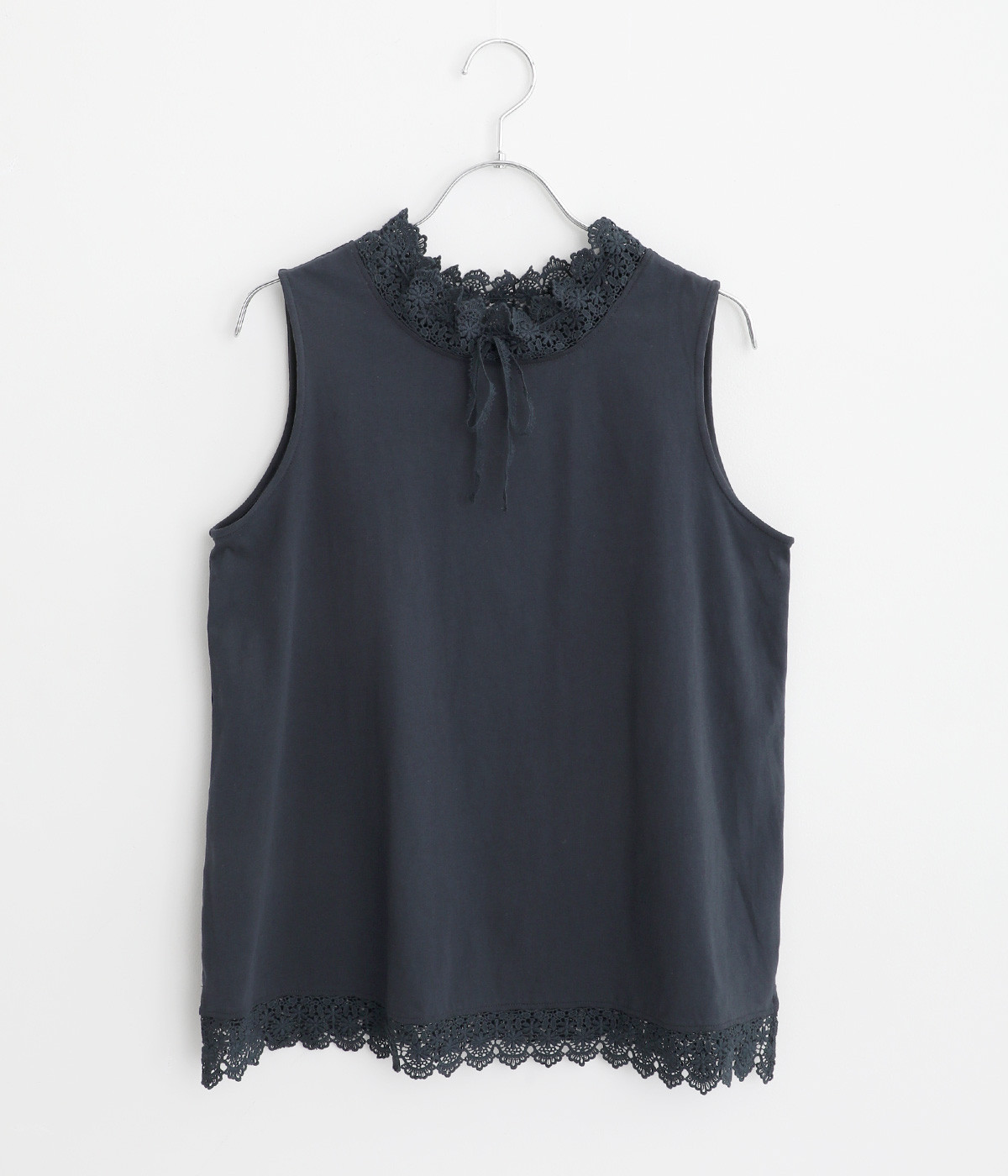 天竺レーシーリボンタンク(ダークネイビー-ONESIZE)
