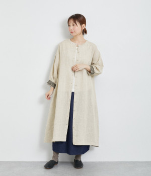 リネン刺繍入り2wayワンピース(ナチュラル-ONESIZE)