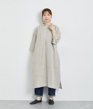 シャンブレーミニセーラーワンピース(ライトグレー-ONESIZE)