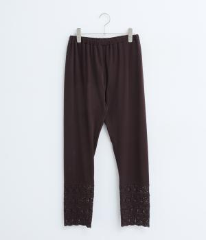 フライスレーシーレギンス(ダークブラウン-F)