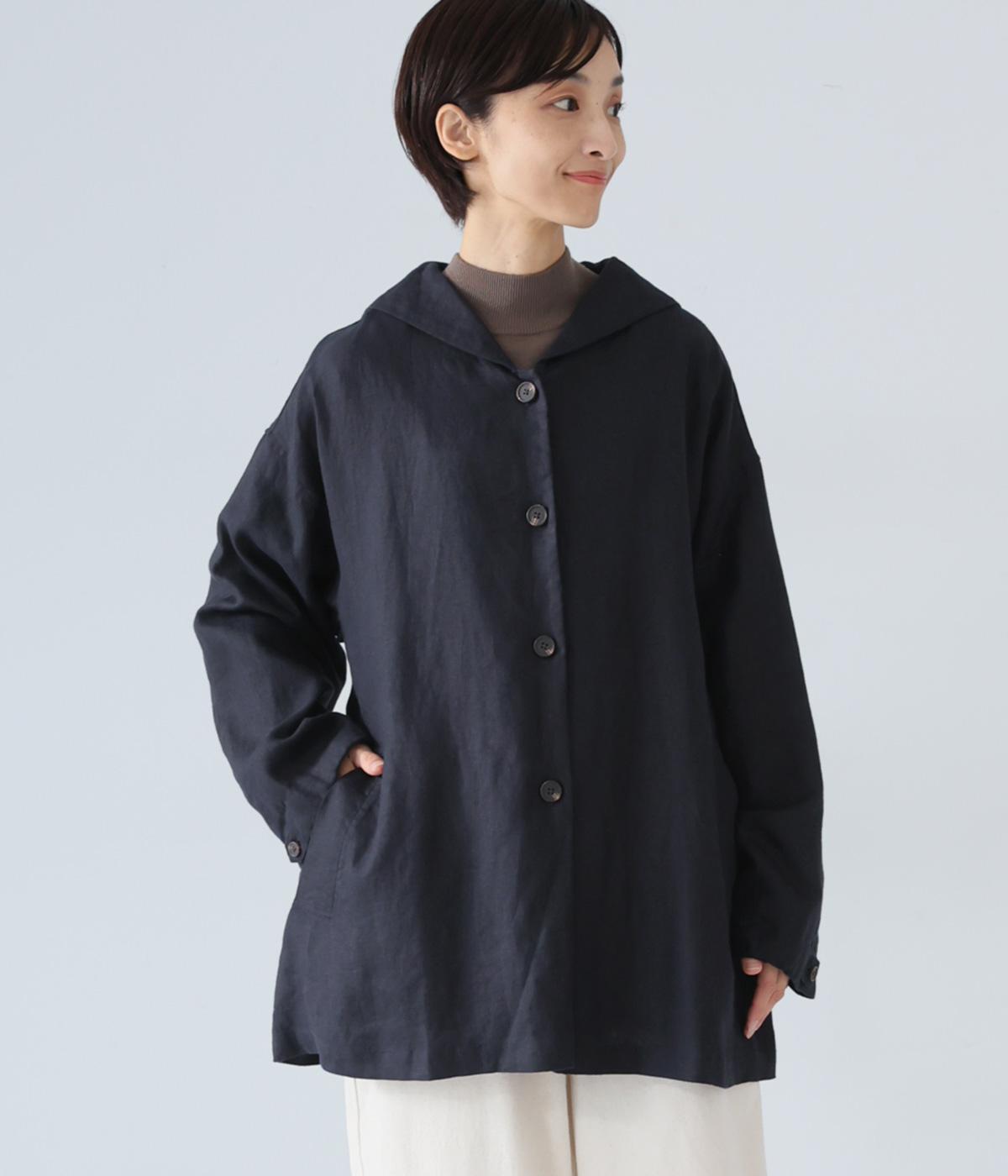 リネンキャンバスミニセーラージャケット(ダークネイビー-F)